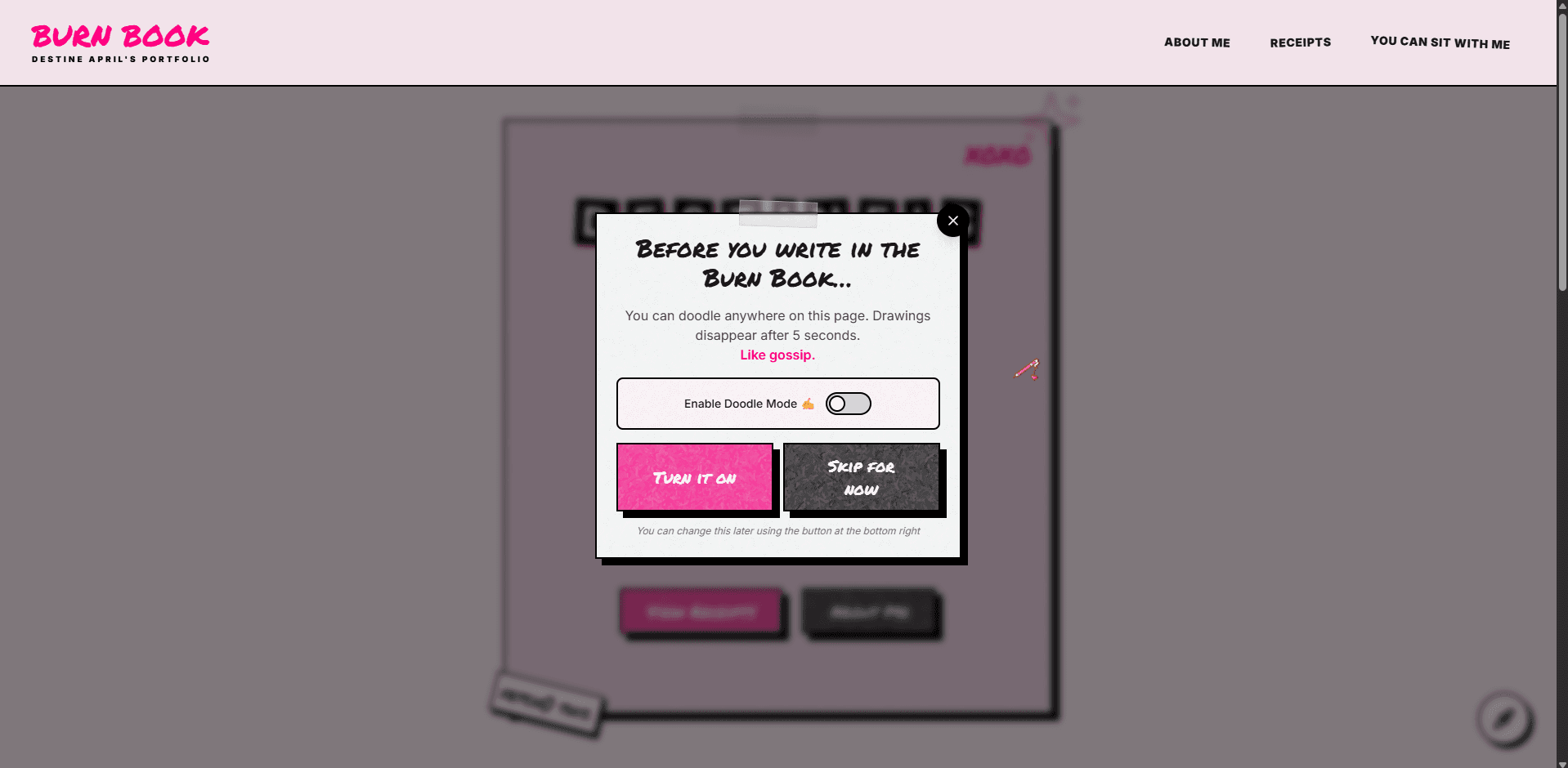 Burn Book — Mean Girls Themed Portfolio - image 3