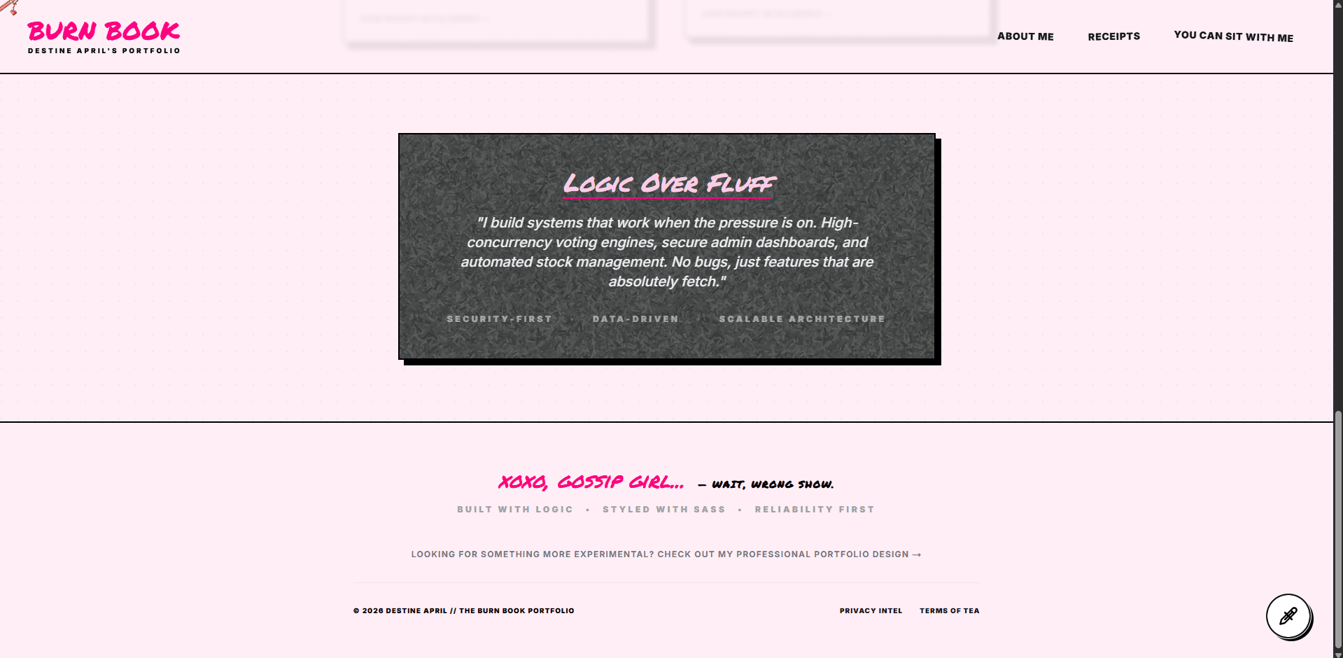 Burn Book — Mean Girls Themed Portfolio - image 5