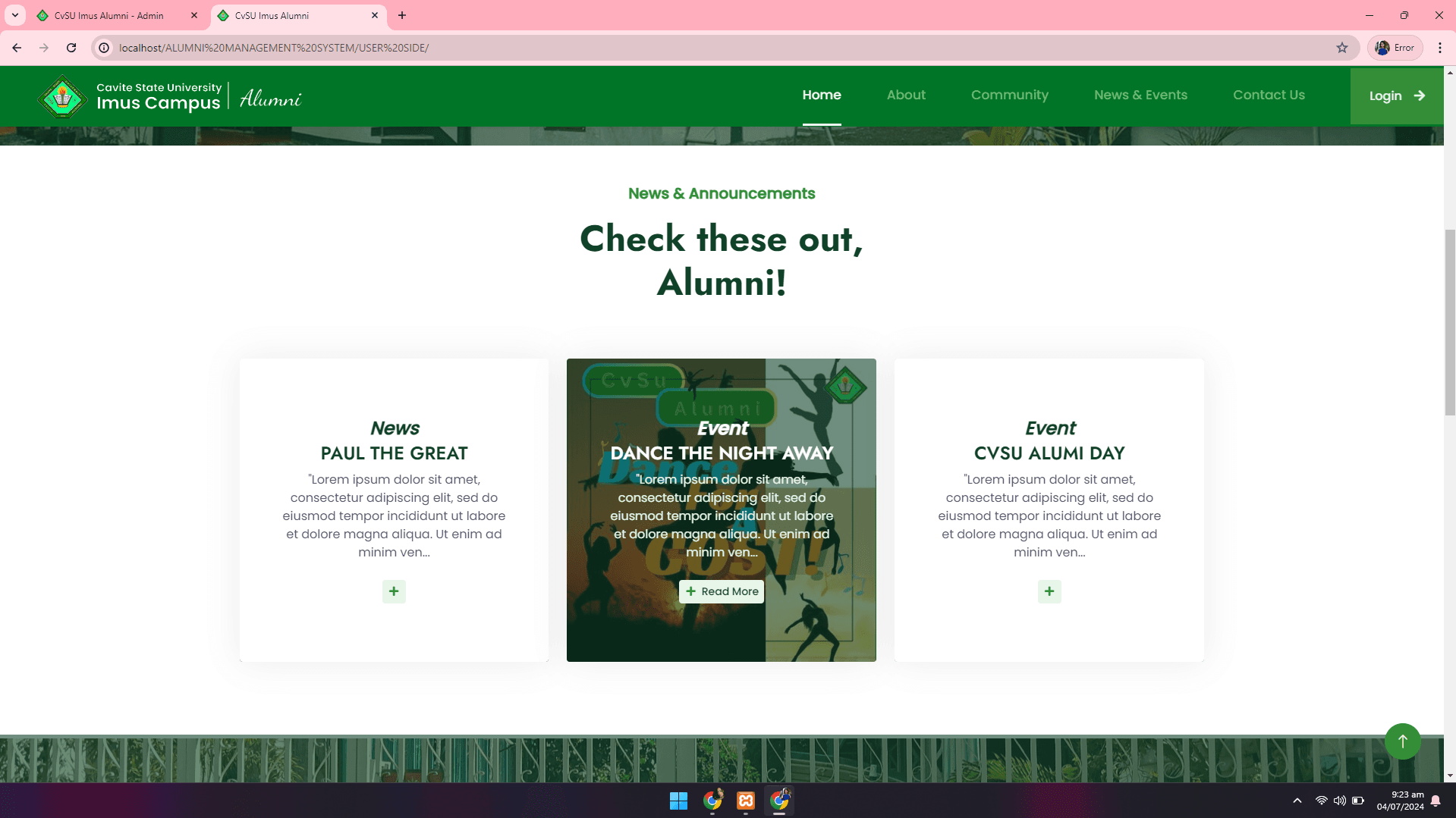 CvSU Imus Alumni Management System - image 2