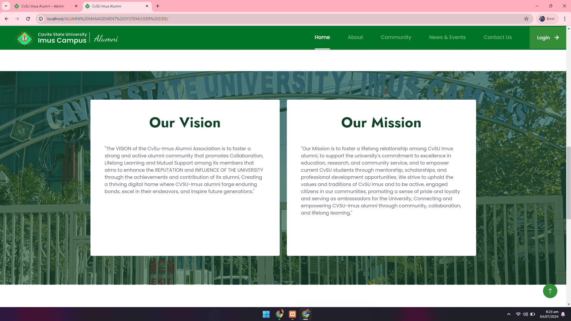 CvSU Imus Alumni Management System - image 3